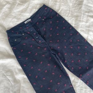 Miaou Jeans Rose Embroidered High Rise